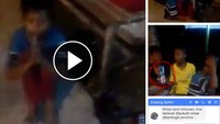 Beredar video kekerasan terhadap anak di media sosial Facebook yang berlokasi di Tasikmalaya. Dalam video tersebut terlihat beberapa pria dewasa sedang memarahi sejumlah anak di sebuah warung pinggir jalan. Para bocah itu beberapa kali mendapat tamparan, tendangan dan dijambak. Mereka merintih kesakitan. Anak-anak itu minta ampun kepada pria yang menamparnya. (Foto: Istimewa).