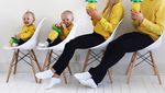 Kreatif! Keluarga Ini Bikin Foto Memakai Semangka, Nanas hingga Pisang