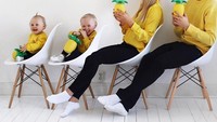 Botol minum berbentuk nanas ini memang cocok dijadikan sebagai wadah pina coladas. Dan pengambilan foto yang seperti ini bisa jadi inspirasi foto keluarga yang unik lho.Foto: Instagram @joannajohanssonx