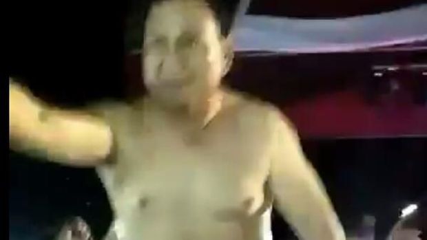 Prabowo diarak bertelanjang dada usai Rakornas Gerindra