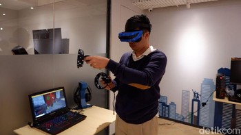 Perangkat ini bernama Acer Windows Mixed Reality. (Foto: detikINET/Adi Fida Rahman)