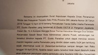 Foto: Surat perintah penutupan Exotic dikirim DPMPTSP nomor 38 tahun 2018 tanggal 12 April tentang Pencabutan Tanda Daftar Usaha Pariwisata (TDUP) PT Exotic Paradise.(Istimewa)