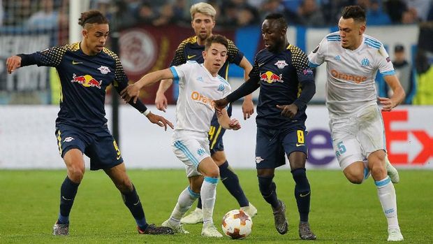 Marseille menyingkirkan Leipzig di perempat final Liga Europa.