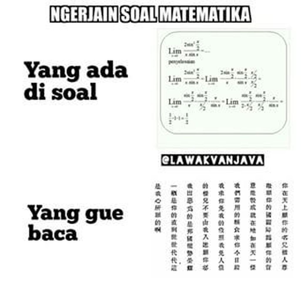 Meme Kocak Siswa Hadapi Ujian Matematika Foto 7