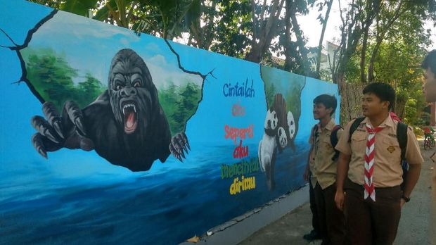 Keren! Kampung di Cirebon Ini Kampanye Lingkungan Pakai Mural 3D