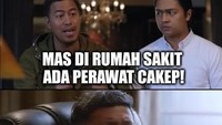 Meme tersebut diambil saat Pandji beradu akting dengan Gading Marten dan Deva Mahenra. Foto: Internet