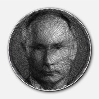 Tokoh lainnya yang juga menjadi obyek proyek seninya ini adalah Presiden Rusia Vladimir Putin. (Foto: Instagram/cvernart)