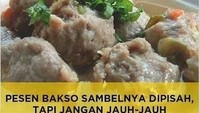 Jangan dipisahin ya bang, nanti kangen! Duuuh sweet banget ya, padahal yang dipisah kan bakso dan sambalnya. Foto: Istimewa