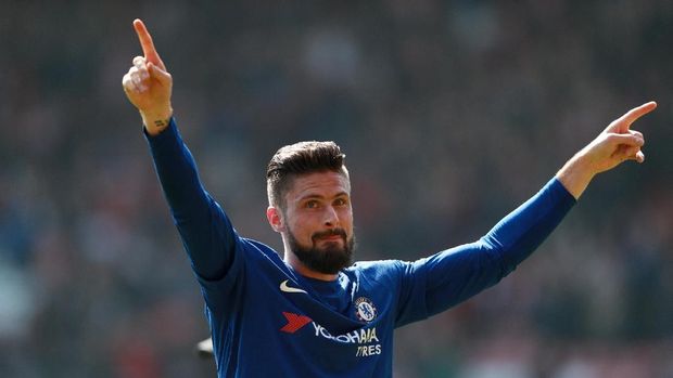 Olivier Giroud gagal mencetak gol ke gawang Southampton di babak pertama.