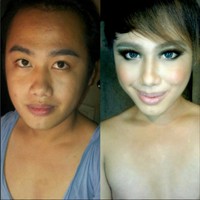 Seorang pria pun jadi tampak cantik pakai makeup. Foto: Instagram/@scarmakeup2164