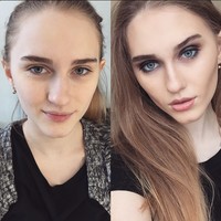 Teknik contouring ini membuat pipi sang wanita lebih tirus dan berdimensi. Foto: Instagram/@makeup_by_nika