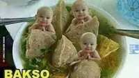 Yakin masih doyan bakso beranak kalau yang disajikan seperti ini? Duh ini sih anak orang, bukan anak bakso.  Foto: Istimewa