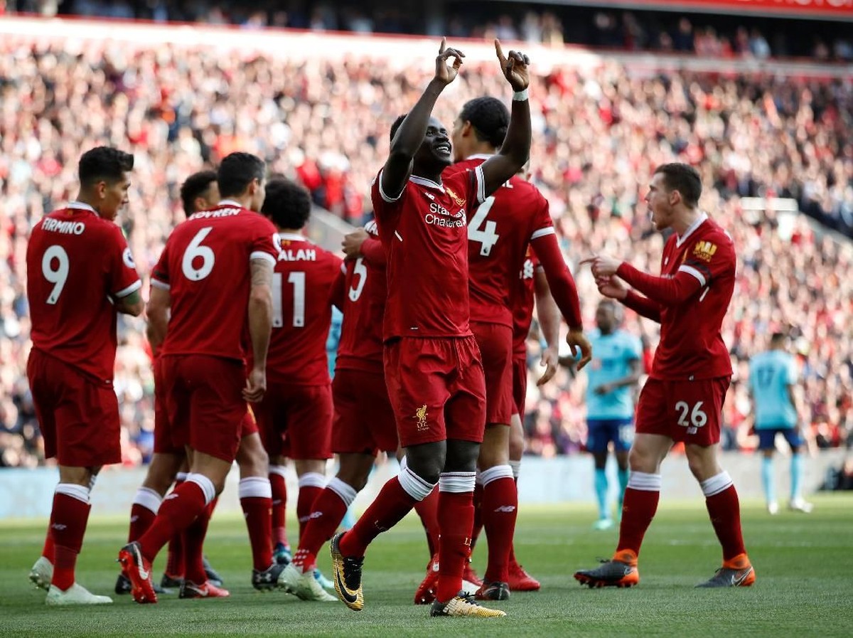 Liverpool saat melakukan perayaan gol di salah satu laga. (Foto: Carl Recine/Reuters)