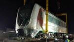 Hore, Kereta LRT Jakarta Mendarat Mulus di Rel Kelapa Gading