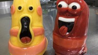 Keren! Ini mirip banget sama dua tokoh utama di film kartun komedi asal Korea Selatan berjudul Larva. Yakin ada yang mau makan permen gemas ini? Foto: Instagram @candyartisans