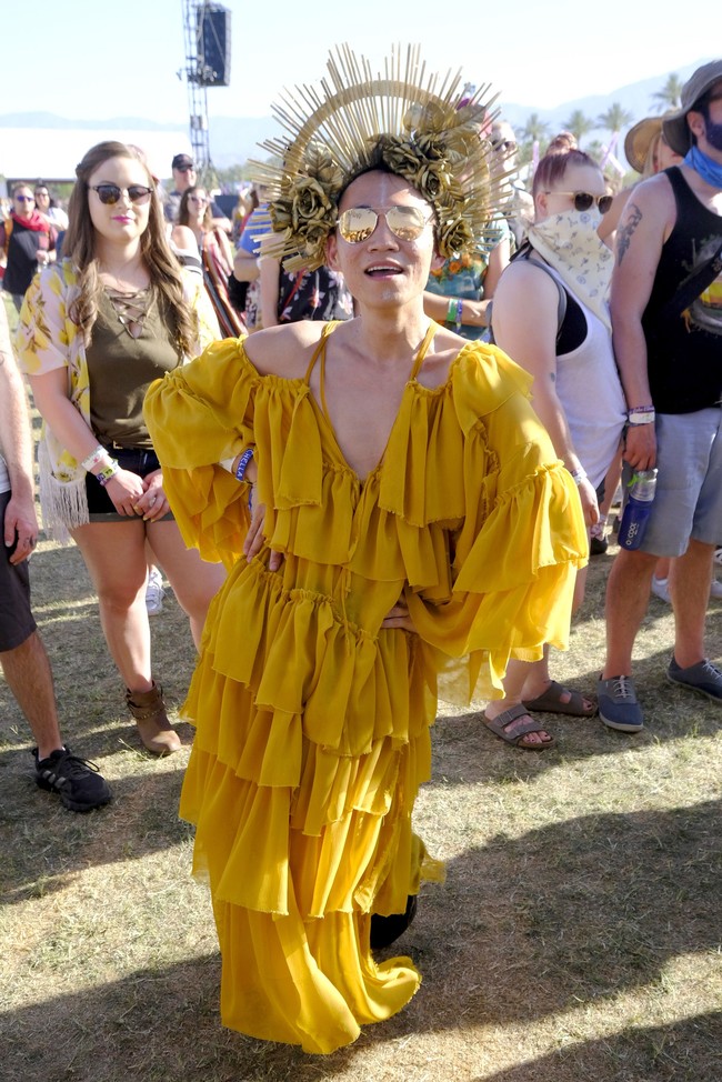 Wanita ini menjadi Beyonce di Coachella. Foto: Dok. Getty Images