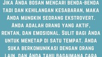 Kalau ya, tunjukkan tes ini kepada teman-teman Anda, dan cari tahu tipe kepribadian apa yang mereka miliki. Foto: detikHealth