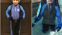 Begini penampakan baju pelindung Oliver khusus untuk berenang. (Foto: Instagram/oneinamillionboy)