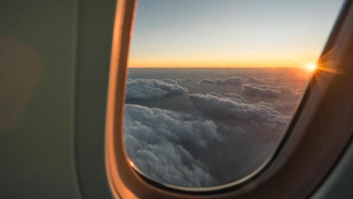 Sunset on The Airplane in Japan