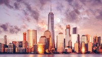 One World Trade Center adalah gedung yang berdiri di bekas gedung World Trade Center yang hancur ditabrak pesawat. Gedung ini menjulang 541 meter. Foto: Getty Images