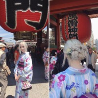 Gadis berambut silver ini jadi viral setelah fotonya menggunakan kimono tersebar di dunia maya. Saat itu rambut silvernya disanggul dan ia menggunakan kimono di Jepang.  Foto: ist.
