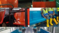 Duh, bangku nya kek Metromini. Pasti keras. Yah gak nyaman deh naiknya. Huhu, tulis akun Instagram adityya_duta. (Foto: Dok. detikcom)