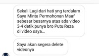 Namun setelah menunggu beberapa lama, Atta Halilintar meminta maaf kepada Putu Reza. Keduanya kini sudah berdamai dan Atta Halilintar sudah menghapus postingan dari youTubenya.  Foto: Dok. Instagram