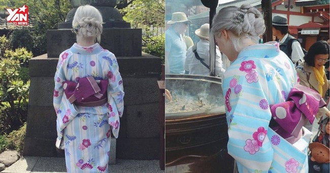 Penampilannya langsung menarik perhatian netizen. Lantaran, ia tak kebanyakan wanita Jepang pada umumnya yang bermata sipit dan berambut gelap.  Foto: ist.