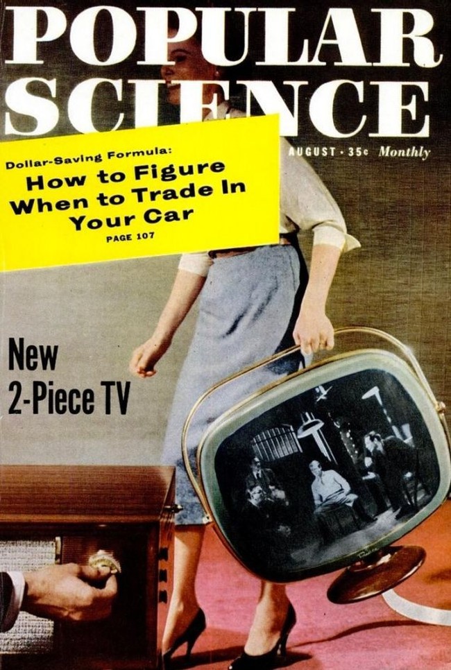 Nggak cuma baju yang bisa disebut one piece atau two piece, zaman dulu TV juga bisa. Philco Tandem Predicta merupakan 2-Piece TV dengan layar 21 inchi, yang dilengkapi kabinet. Diproduksi pada 1958. Foto: Dok. Gizmodo