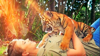 Bercengkrama dengan anak harimau. Foto: Instagram