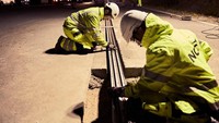 Proses pembangunan jalan listrik. Foto: eRoadArlanda