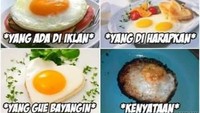 Mungkin ini sering kamu alami. Melihat dan membayangkan tampilan telur ceplok yang sempurna. Tapi saat bikin sendiri kok jadi gagal total ya? Foto: Istimewa