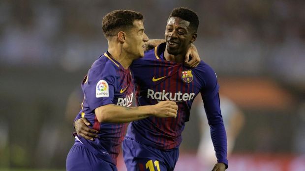 Philippe Coutinho dan Ousmane Dembele jadi andalan Barcelona di laga lawan Celta Vigo.