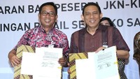 Hadir dalam acara tersebut Direktur Hubungan Kelembagaan Bank BRI Sis Apik Wijayanto dan Direktur Keuangan & Investasi BPJS Kesehatan Kemal Imam Santoso. Foto: dok. BRI
