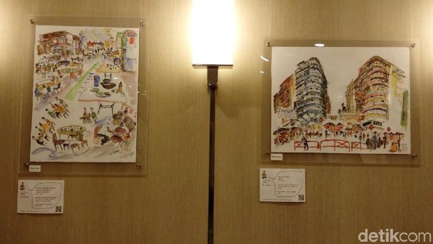 Ilustrasi Victor Law Hiasi Sudut Hotel JEN Hong Kong 