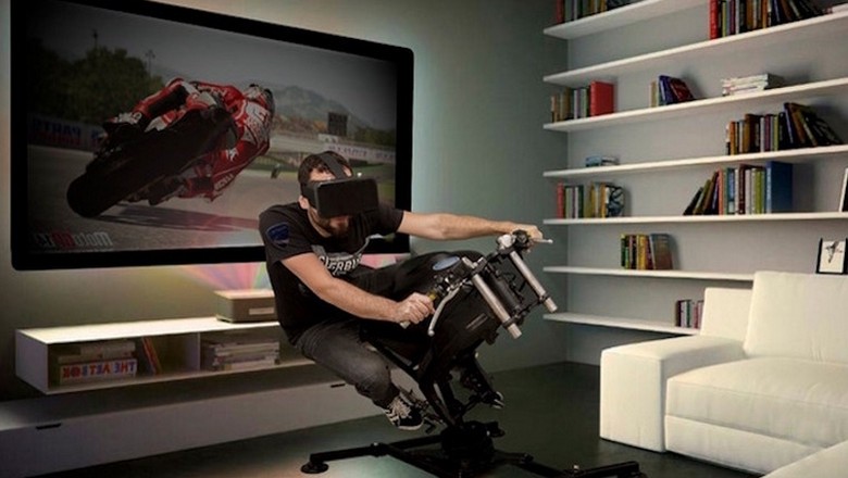 Simulator balap LeanGP Foto: Ride Apart Simulator balap LeanGP Foto: Ride Apart