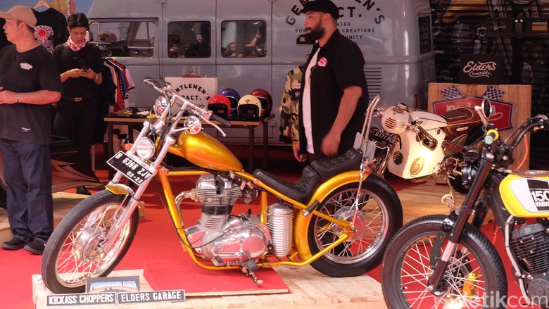 Motor chopper Jokowi yang dipajang di IIMS sudah ada spakbornya. Foto: Andhika Prasetia/ detikcom Motor chopper Jokowi yang dipajang di IIMS sudah ada spakbornya. Foto: Andhika Prasetia/ detikcom