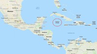 Dilansir dari The Independent, Kamis (19/4/2018), jaring ‘hantu’ tersebut melayang di Laut Karibia di perairan Kepualuan Cayman.  (Foto: Dok. Google Maps)