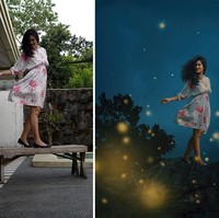 Cantik sekali ketika foto diberi sentuhan kunang-kunang yang menyala. Foto: Dok. Instagram/@hellokatrinaaa