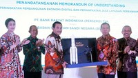 Kerjasama itu terkait dengan Peningkatan Pembangunan Ekonomi Digital dan Pemanfaatan Jasa Layanan Perbankan di Indonesia. Foto: dok BRI