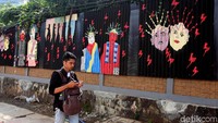 Ini penampakan mural bergambar Ondel-ondel.