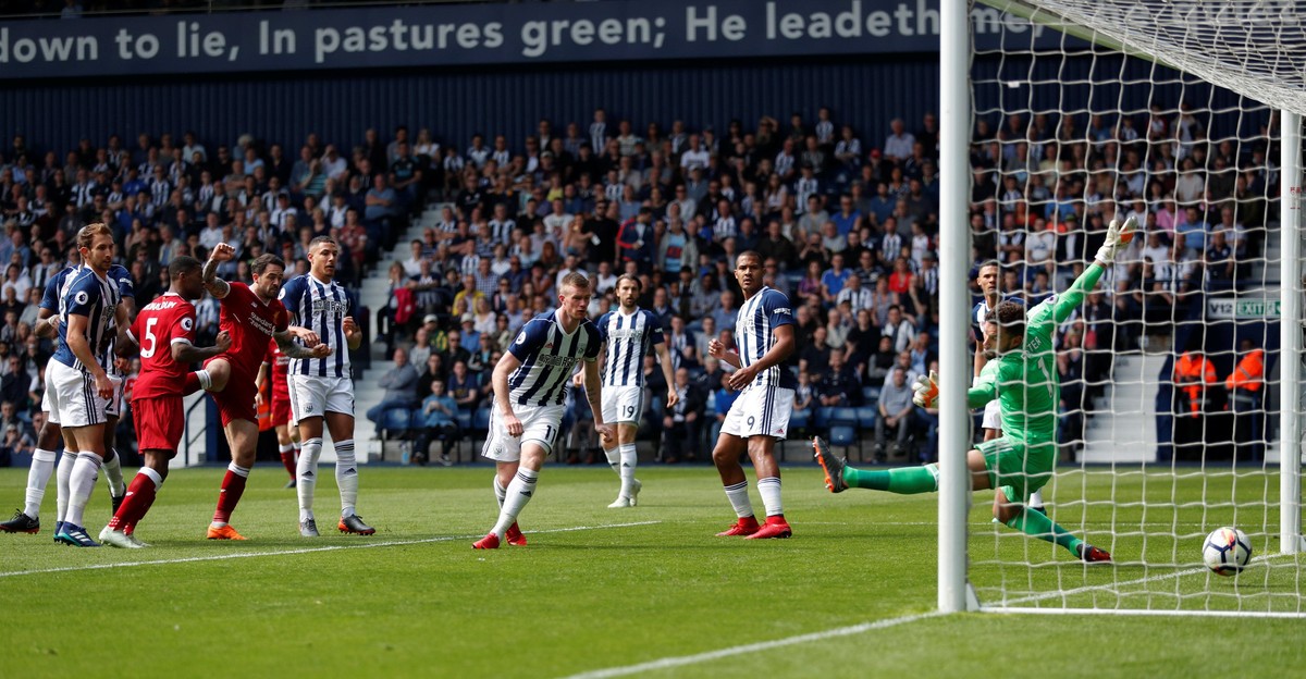 Liverpool sementara unggul 1-0 atas West Brom di babak I. (Foto: Andrew Boyers/Action Images via Reuters)