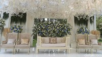 Tempat kedua mempelai akan duduk. Foto: Tempat Pernikahan Syahnaz dan Jeje (Noel/detikHOT)