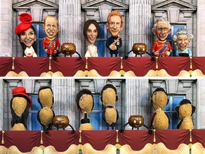 Wow! Kacang Tanah Diubah Jadi Miniatur Keluarga Kerajaan Inggris Saat Pesta Pernikahan
