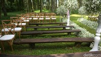 Terlihat tempat pernikahan Syahnaz dan Jeje sudah dirapihkan. Foto: Tempat Pernikahan Syahnaz dan Jeje (Noel/detikHOT)