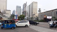 Penampakan Jalan MH Thamrin saat syuting selesai dan jalan kembali dibuka (Foto: Tsarina Maharani/detikcom)