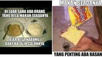 Ya walaupun tanggal tua, yang satu ini jangan ditiru ya! Masa makan roti tawar pakai sabun colek? Menteganya kemana? Foto: Istimewa