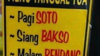 Menu tanggal tua ini kelihatan mewah dimana pagi sarapan soto, siang makan bakso dan malam makan rendang. Tapi sayang, semuanya dalam bentuk mie instan saja! Ckckckck... Foto: Istimewa