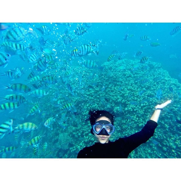 Pesona alam bawah laut Indonesia juga memesona Tania. Keindahan Pulau Menjangan jadi pilihan Tania untuk melepas penat. (Instagram/@taniawidjaya) Pesona alam bawah laut Indonesia juga memesona Tania. Keindahan Pulau Menjangan jadi pilihan Tania untuk melepas penat. (Instagram/@taniawidjaya)