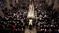 Rangkaian upacara pemakaman mantan ibu negara AS, Barbara Bush, mulai digelar di Texas, Amerika Serikat. (Foto: Dok. David J. Phillips/Pool via Reuters)